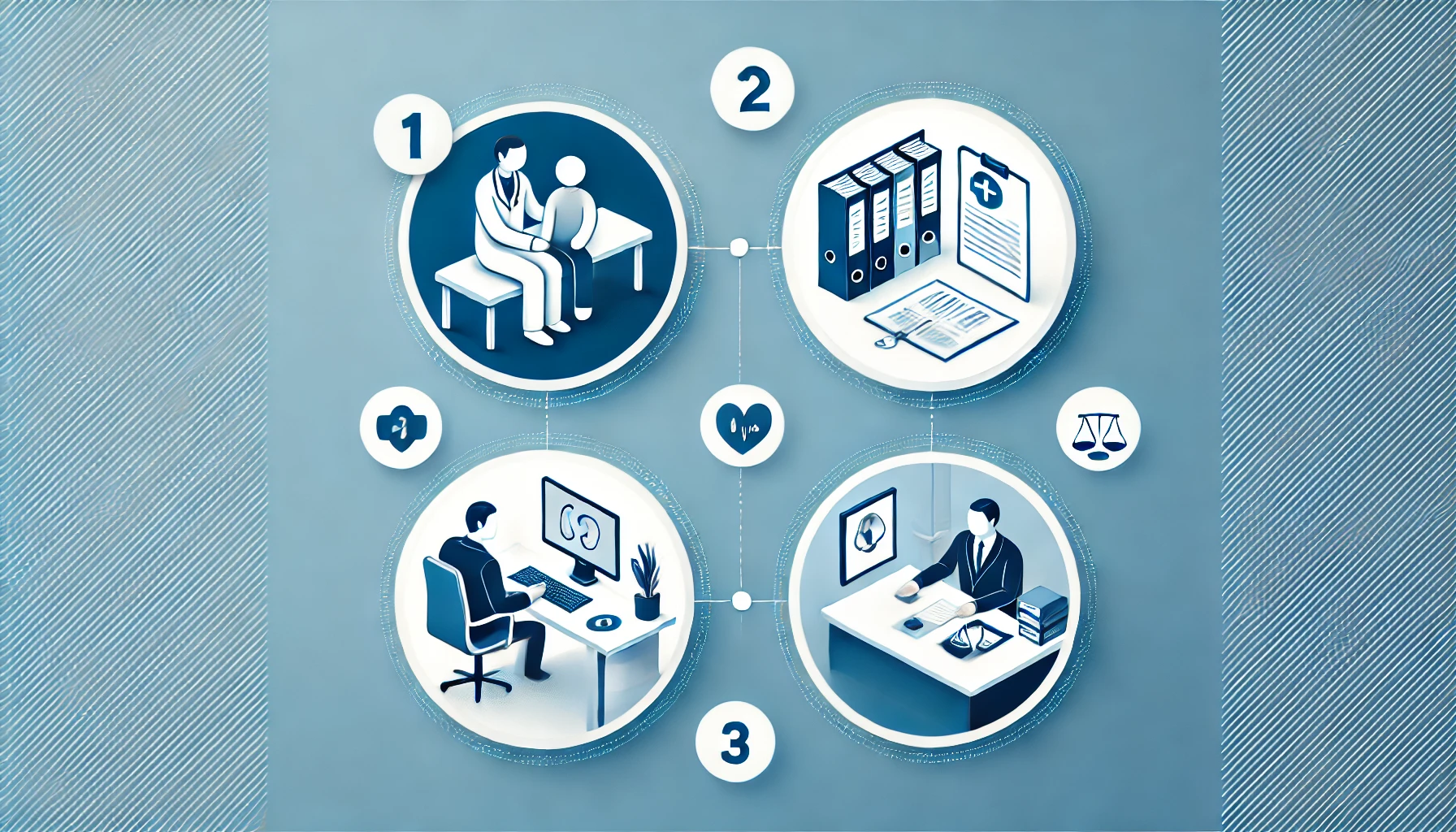 DALL·E 2025-04-22 20.07.21 - A wide aspect ratio, modern and minimalist infographic-style image with a clean blue and white color scheme. The design features four clearly numbered Lead poising attorney